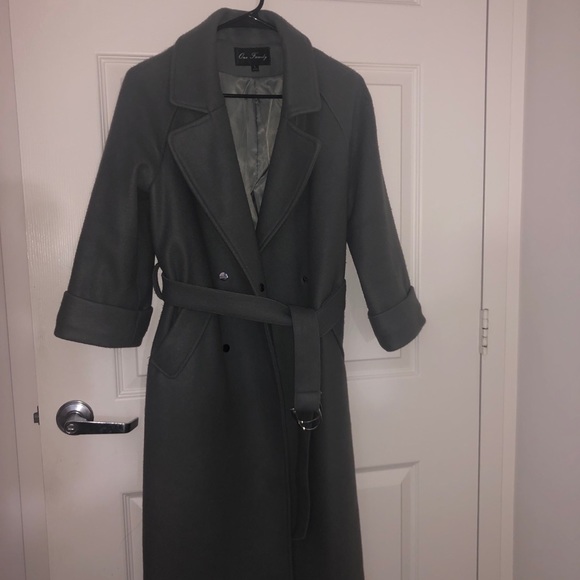 Belted coat grayish-green - Picture 1 of 4